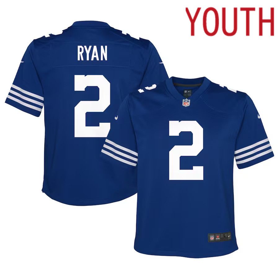 Youth Indianapolis Colts 2 Matt Ryan Nike Royal Alternate Game NFL Jersey